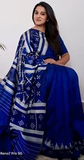 Sambalpuri Silk Saree Ikat Weave Odisha Handloom with Fall P - Handmade in India