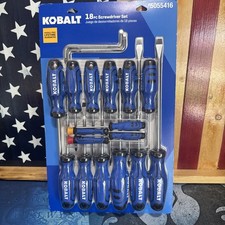 NEW Kobalt 18-Piece Plastic Blue Handle Magne...