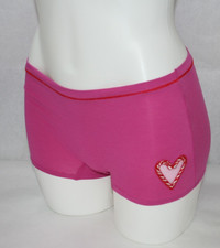 Victoria's Secret PINK Cotton Dorm Boyshort Panty Pink Fire Candy Cane Sz M NEW