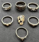 Vtg Black Hills Gold Sterling Silver Lot 6 Rings Pendant 15.5g 10K 12K 18K