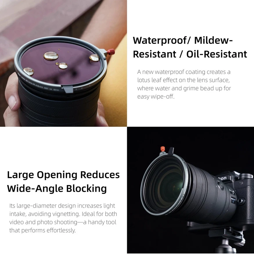 Kase Variable ND1.5-8 & CPL & Black Mist 3 in 1 filter for Canon Sony Nikon - Image 2 of 4