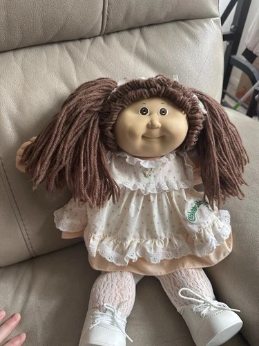 Vintage Cabbage Patch Kids 1978/82 Taiwan Brown Hair Brown Eyes Outfit Pigtails