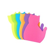 Cute Cat Sticky Notes, 6Pack 6 Bright Color Kawaii Sticky Notes for Cats Lover