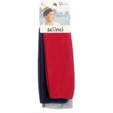 Scunci Everyday  Active Headwraps, Assorted Colors, 5 Ct
