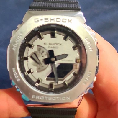Casio G-Shock GM-2100 steel with metal bracelet box and papers
