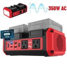 Pure Sine Wave 350W Power Inverter For Mil-Wau-K 18V Battery 120V AC 140W Type-C