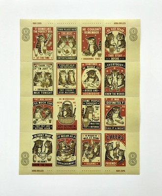 The Portland Stamp Company - Drunk Cats - Lick & Stick Stamps