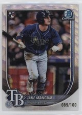 2025 Bowman Chrome Wave Refractor 89/100 Jake Mangum #50 1d4b