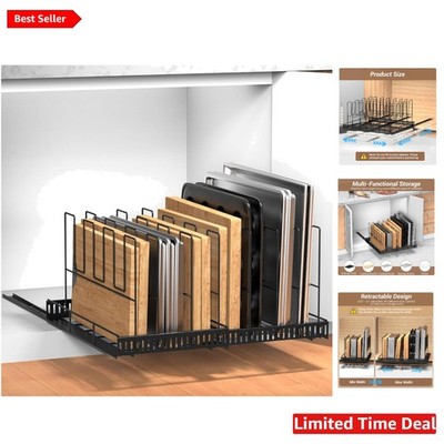 Detachable Baking Tray Storage Rack, Expandable Width with 8 Adjustable Dividers