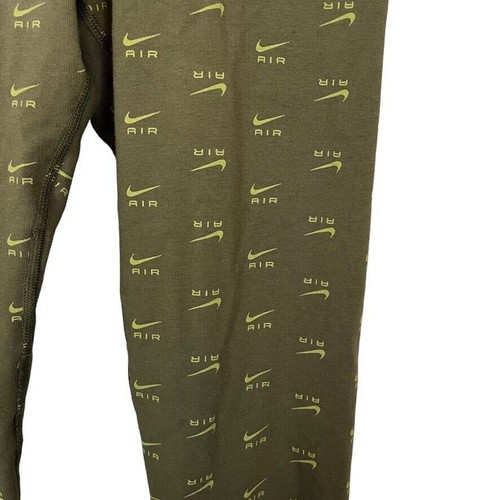 Nike High Waisted Print Leggings Pants Olive Green Spell Out Logo Skinny NWT S - Picture 6 of 16