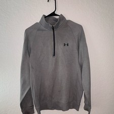 Under Armour ColdGear Men's Gray Loose Fit 1/4 Zip Pullover Long Sleeve Size L