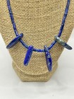 Artisan Handmade Lapis Lazuli Beaded Statement Collar Necklace — photo 2