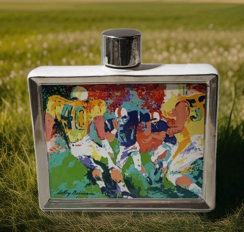 Vtg 1979 LeRoy Neiman Sports Football Commemorative Whiskey Decanter LE Ceramic