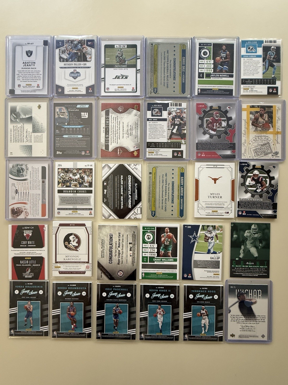 Game Used Jersey Mem Auto Rookie Lot of 30 Cards All Different MLB NBA NFL view 7