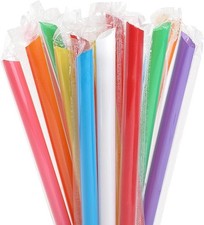 Jumbo Smoothie Straws 100/200 Pcs  Individual...