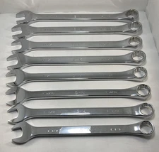 SK Tools 86048 8pc 12 Point SAE Long Combination Chrome Wrench Set USA OPEN