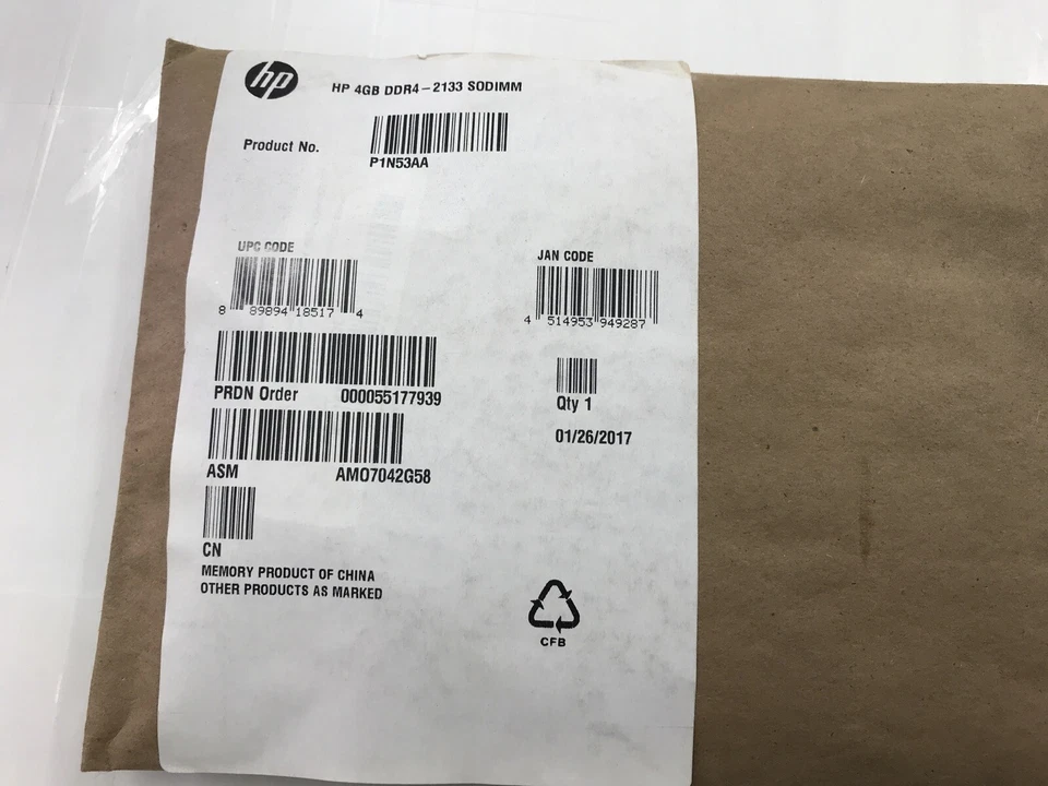 ✅ HP 1 x 4GB SO-DIMM Memory Module DDR4 2133MHz PC4-17000 260 Pin P1N53AA - Image 3 of 3