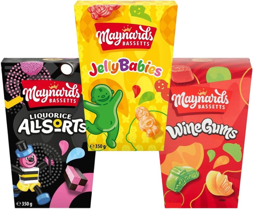 Maynards Bassetts Wine Gums Carton with Liquorice Allsorts & Jelly