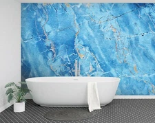3D Blue Crack 32478NA Texture Tiles Marble Wall Paper Decal Wallpaper Mural Fay