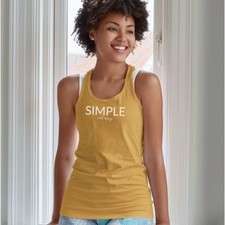 SIMPLE-not easy FemaleTank-Simple Minimal Printed One Liner