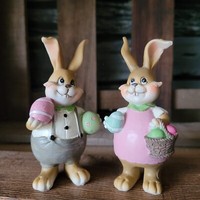 2 X Comic Hase Figur Rosa Ostereier 11.5 Cm Osterdeko Deko Ostern Osterhase