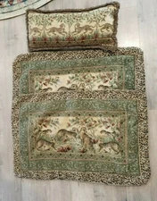 Thomasville Bedding 2 King Shams, Matching Bed Pillow Cheetahs SOME DAMAGE