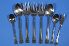 Lot of 8 International Silver INS330 Stainless Serving Forks Spoons