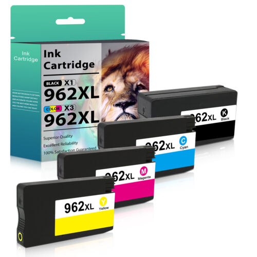 4Pk 962XL Ink Cartridges for HP 962 OfficeJet 9010 9015 9016 9018 9020 9025 9019
