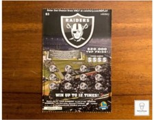 Unused Oakland Raiders Lottery Ticket Scratcher / Las Vegas / Party Supplies