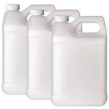 F-Style 38/400 White 1 Gallon Bottle HDPE Jug w/ Child Proof Cap 128oz 3 Pack