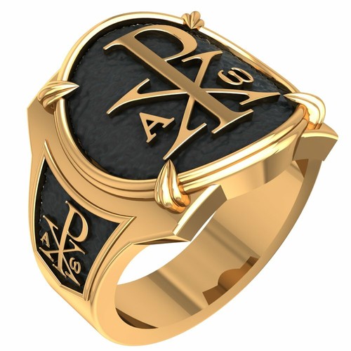 Anillo Chi Masónico Cristiano Omega Anillo Latón Joyería Talla 6-15 | eBay