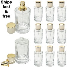 100ml 3.3oz thick striped cylinder heavy glass perfume spray bottles decant