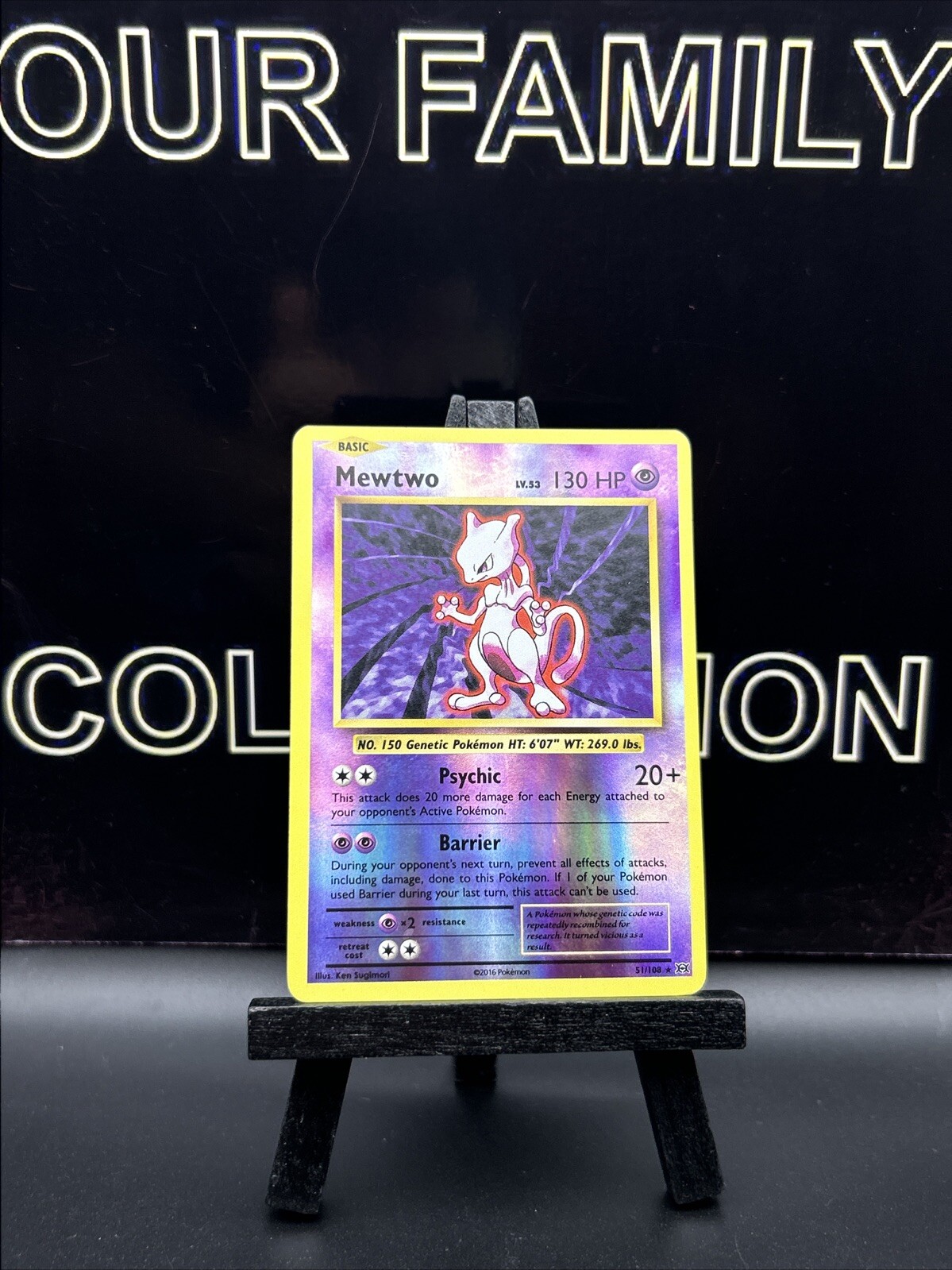 Pokemon Card Mewtwo Evolutions Reverse Holo Rare 51/108 2016 LP