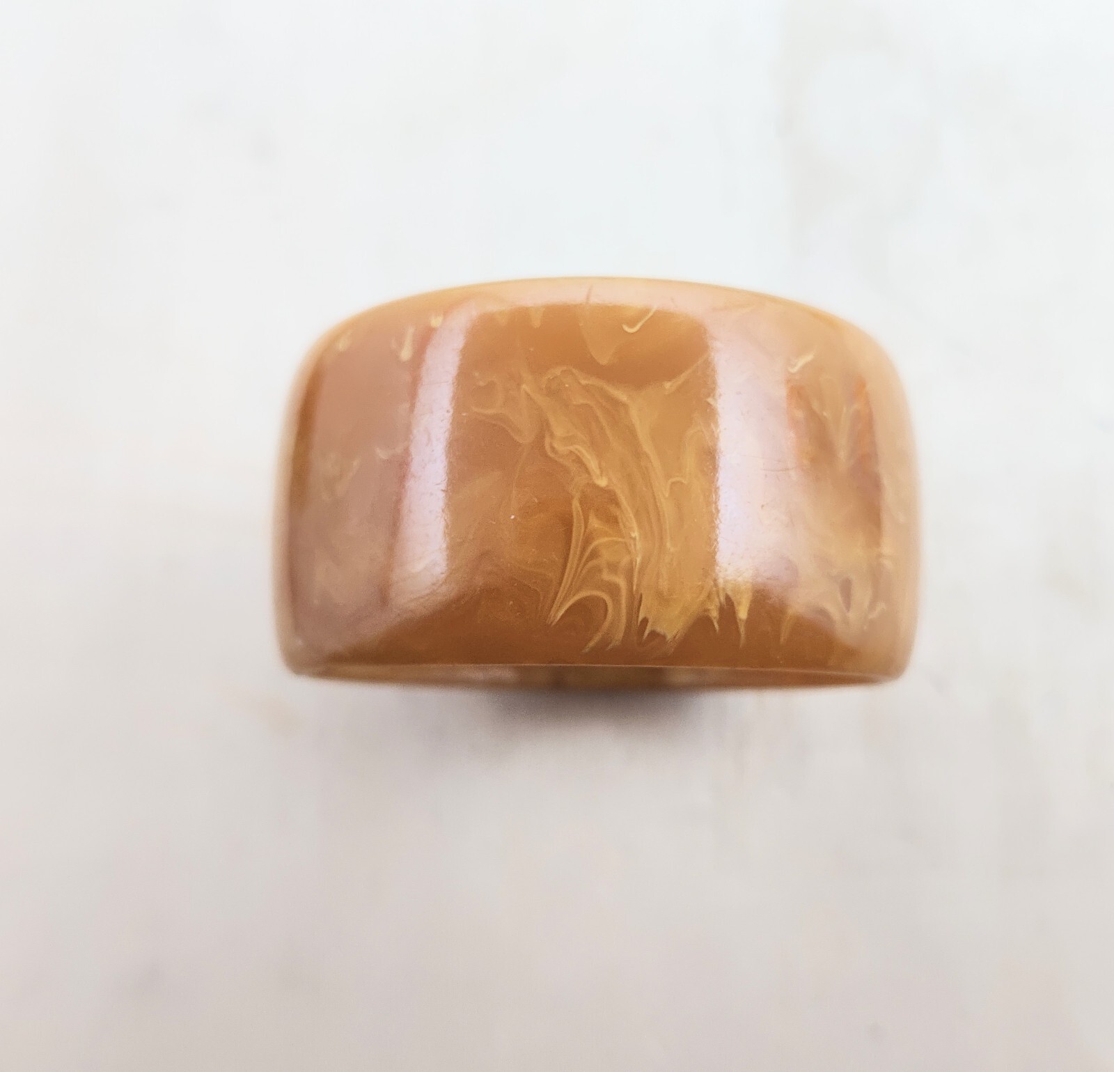 Butterscotch Marble Bakelite Bangle Bracelet Wide - image 2