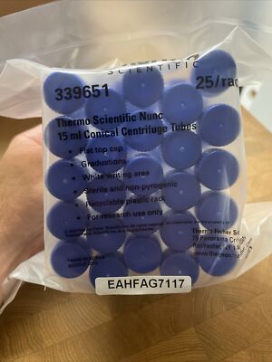 Thermo Scientific Nunc 15ml Tubi Da Centrifuga Conici Con Tappo A Vite - Rack Da 25 Pezzi, Modello 339651