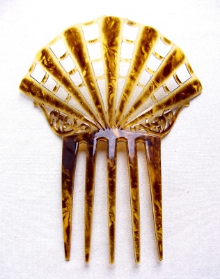 Vintage Deco Tortoiseshell Hair Comb Art Deco Hair Comb Vintage Celluloid Faux Tortoiseshell Comb  main image 2