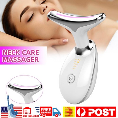 Neck Face Lifting Massager Skin Tighten Device LED and Anti Wrinkle Double Chin+