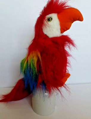 American Wego Fiesta Macaw Parrot Stuffed Animal #1480 1991 Bright Red Blue 