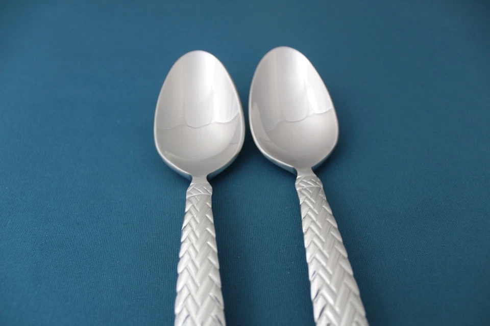 2 cucharas sopera ovaladas Ralph Lauren TRENZA ECUESTRE 18/10 Indonesia 7 1/8" Foto 3 de 4