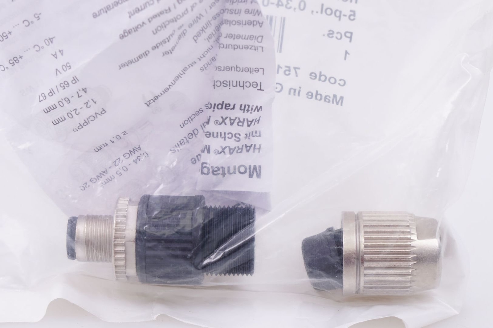Murr 7000-12533-0000000 M12 pcs. 0° A-code. Cutting clamp connection OVP, NEW