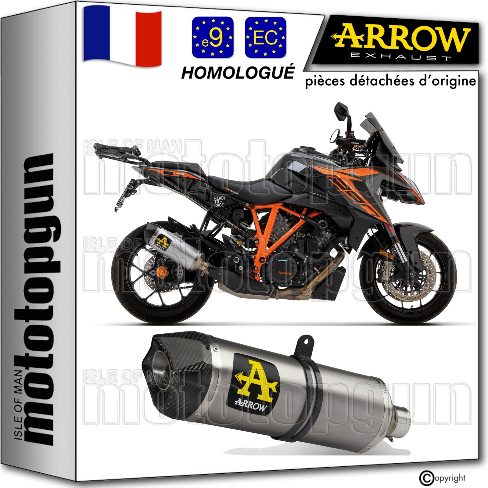 Silencieux Arrow Race-Tech carbone pour KTM 1290 Super Duke GT 2019-2020
