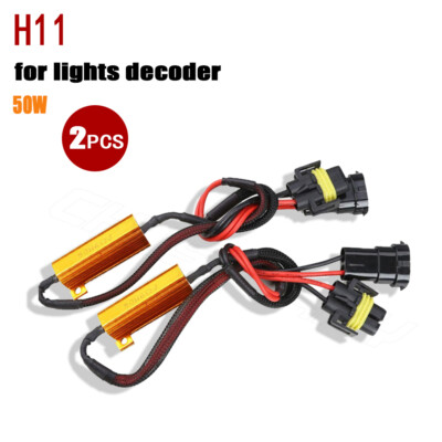H11 LED DRL Fog Light Canbus 50W 6Ohm Load Resistor Wiring Canceller Decoder