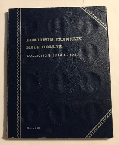 FRANKLIN HALF DOLLARS #9032 (1948-1963) VINTAGE WHITMAN COIN FOLDER - USED  #244