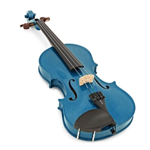 Harlekin Violin Outfit 1/2 Größe blau leichtes Etui P&H Fiberglasschleife - Bild 1 von 6