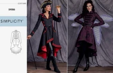 Simplicity Pattern Steampunk Gothic Victorian Coat Pirate Costume 9086 Size 6~22
