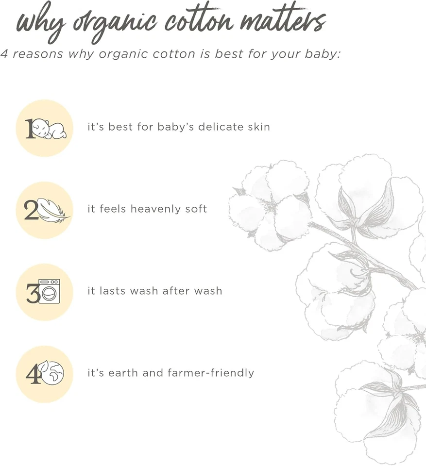 Sábana bajista bebé Burts Bees, funda BEESNUG ajustada para bebés, 100 % algodón orgánico Foto 4 de 4