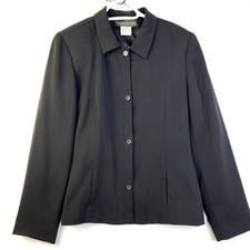 Harve Bernard Blazer Jacket Women's 12 Black Business Career Slit Pockets