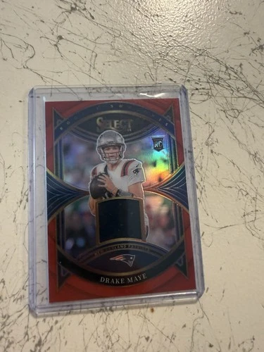 2024 Panini Select - Rookie Swatches Drake Maye #RS-DME Red Prizm (MEM, RC)