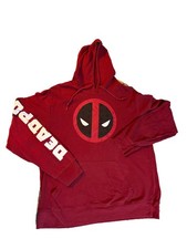 Marvel Deadpool Hoodie Sweatshirt Red Mens Size XL