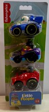 Fisher Price Little People 3 Wheelie Vehicles 2 Race Cars Hot Rod NEW